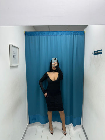 Vestito midi con scollo 1512
