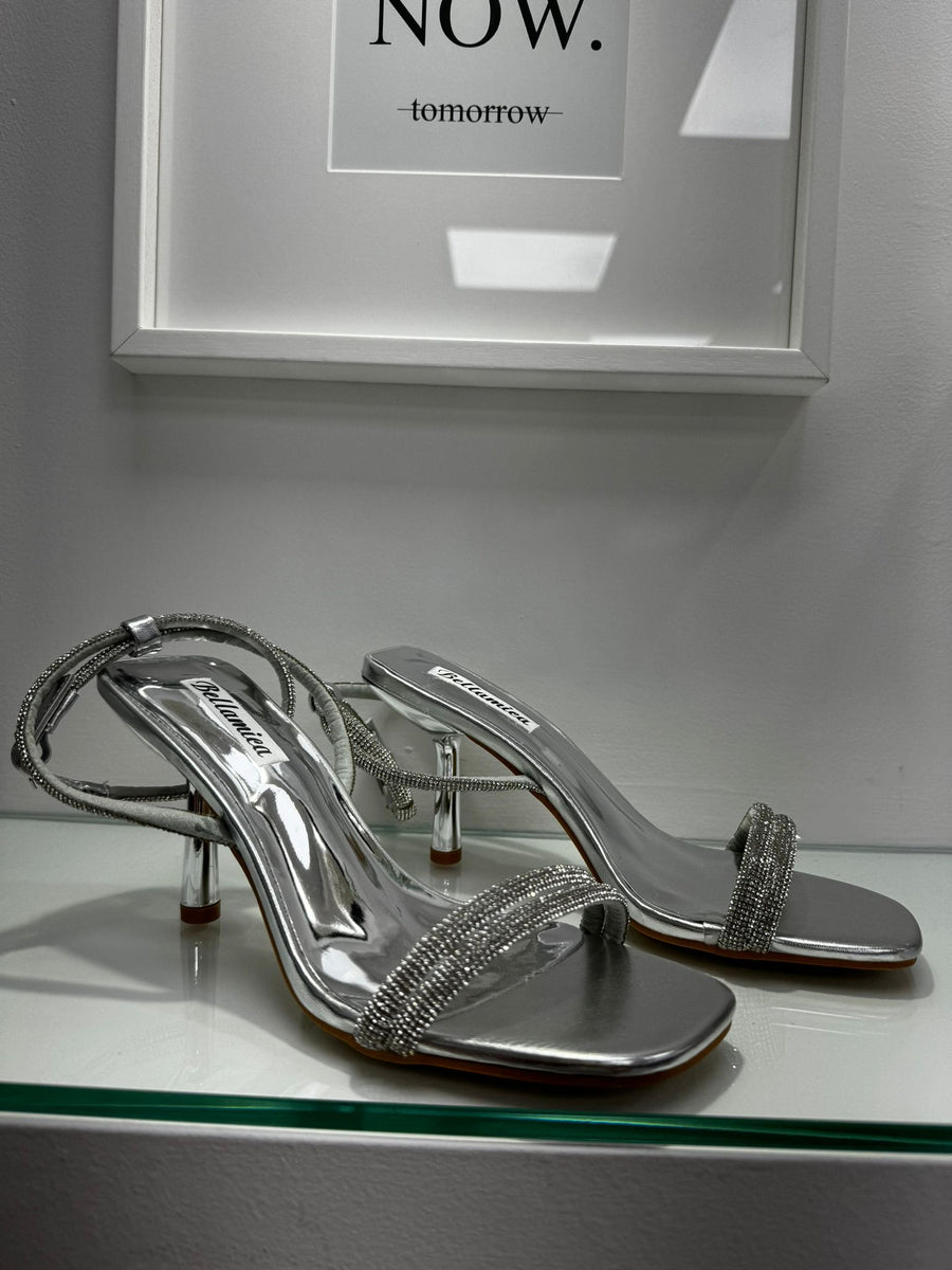 Sandali argento con strass 2552