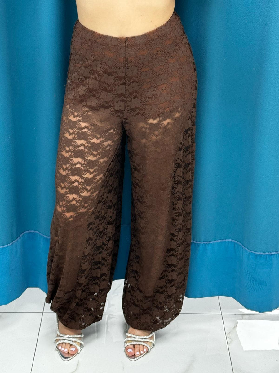 Pantalone palazzo in pizzo lumina 2874