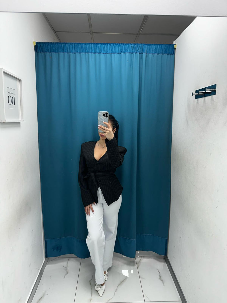 Jeans bianco wide leg 33813