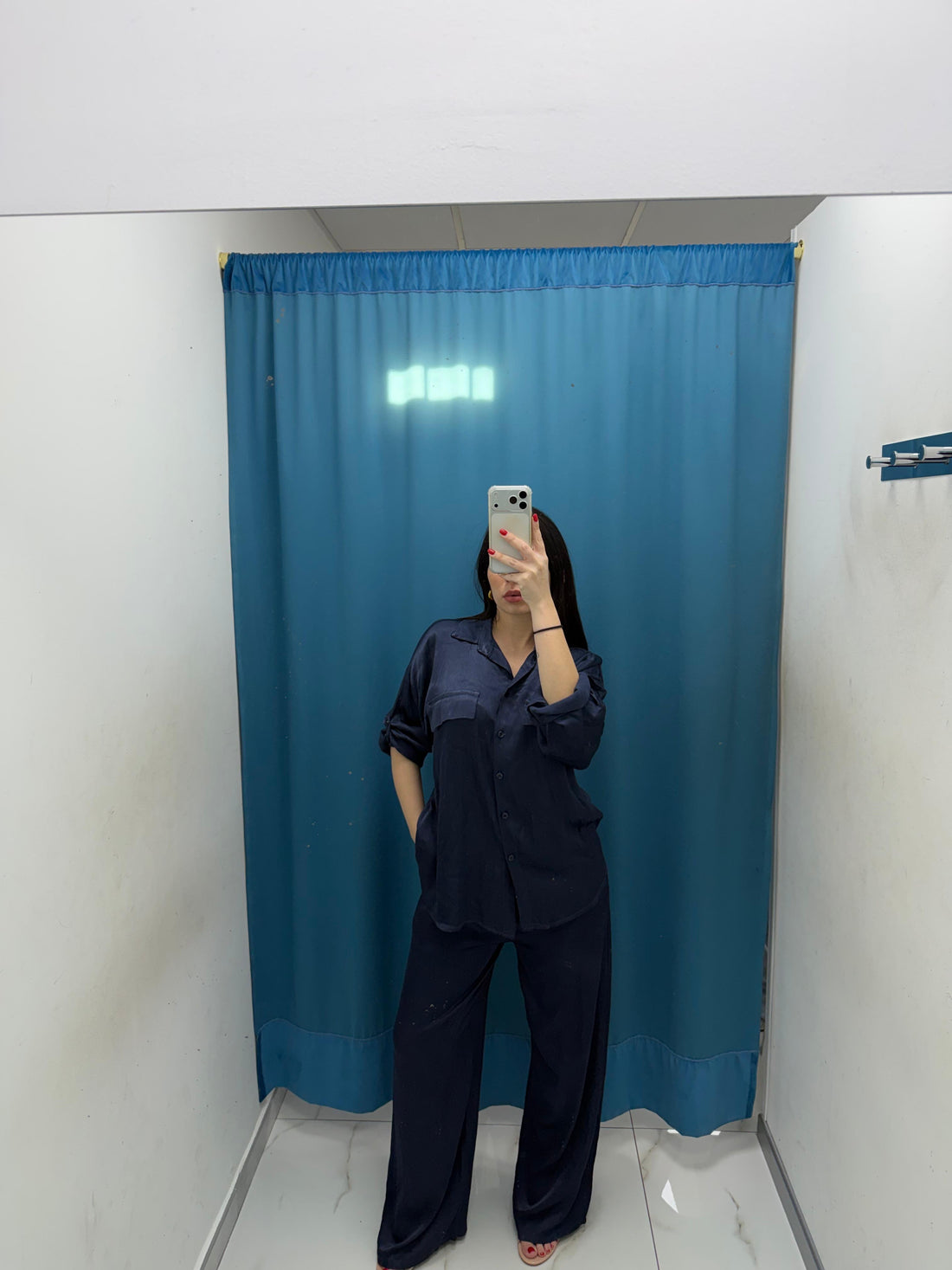 Pantalone palazzo satin 24205