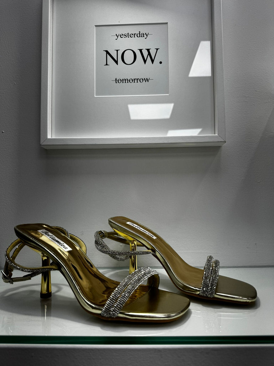 Sandali oro con strass 2252
