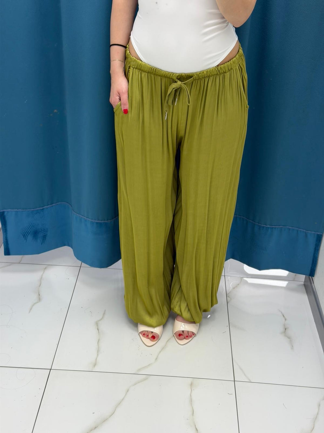 Pantalone palazzo satin 24205