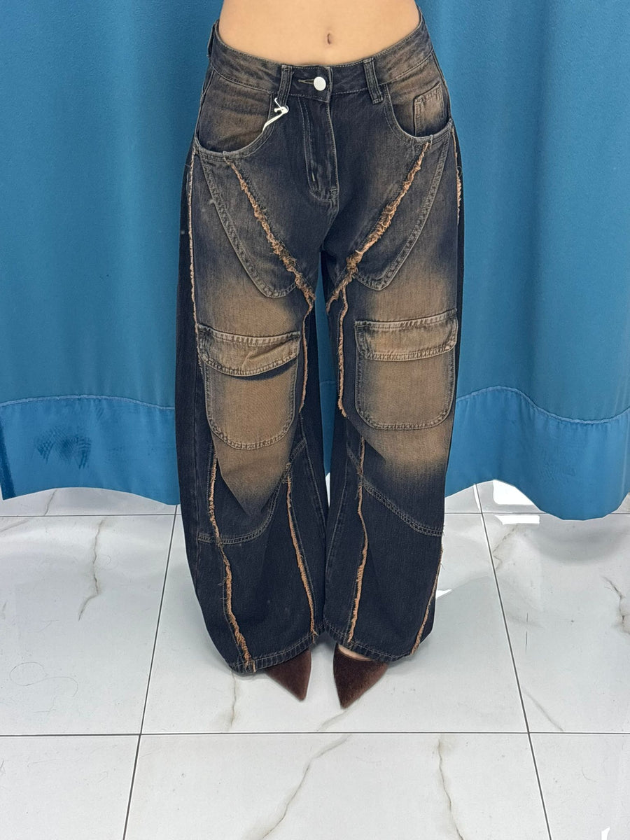 Jeans “Cognac Knee Patch” 93068