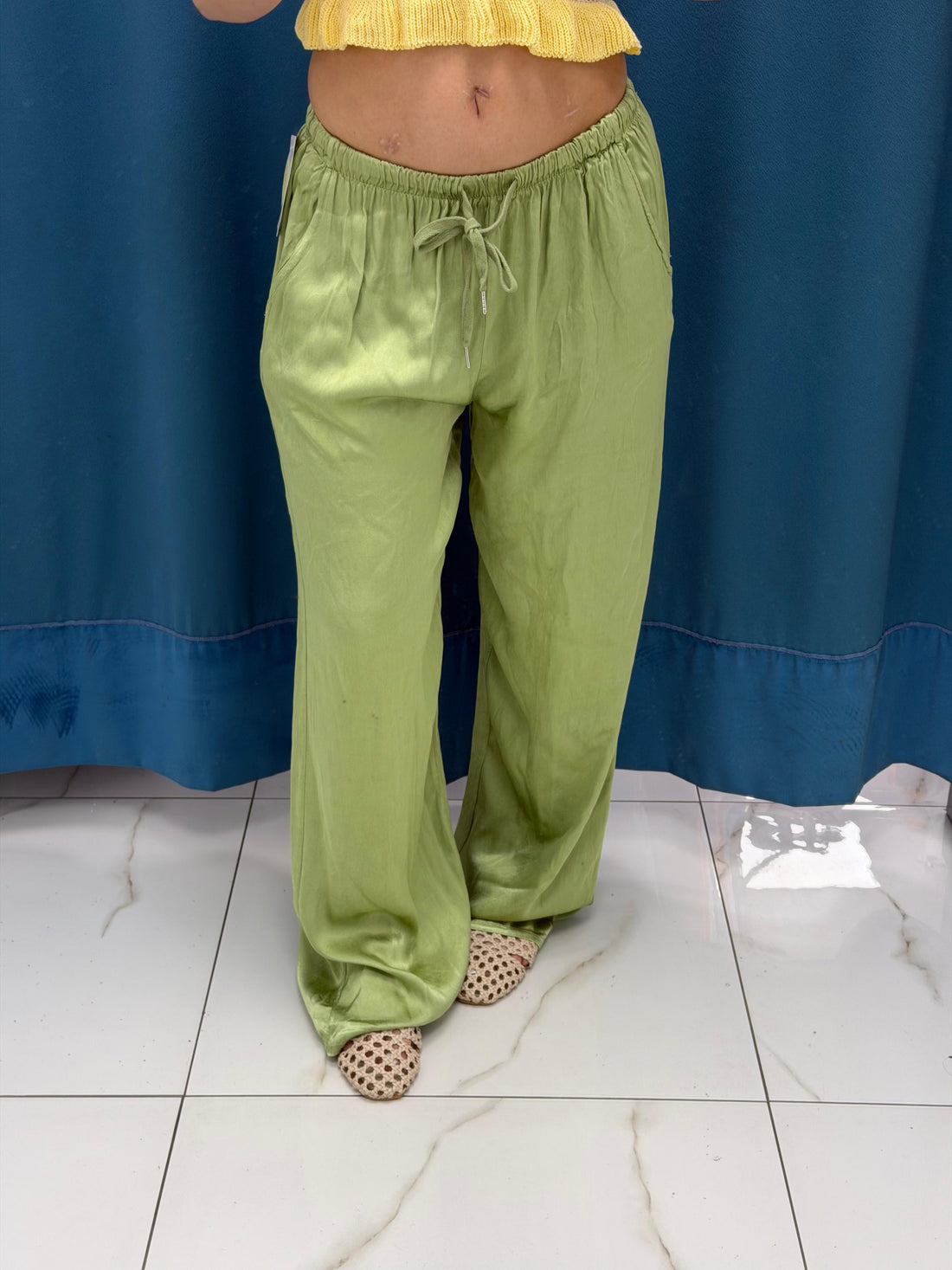 Pantalone palazzo satin 24205