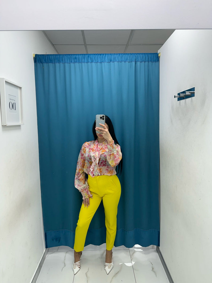 Pantalone slim fit giallo 8870