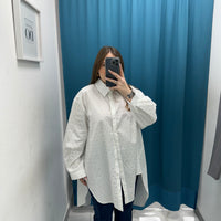 Camicia oversize con brillantini 18039