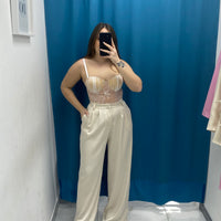 Tailleur satin giacca e pantalone GC32