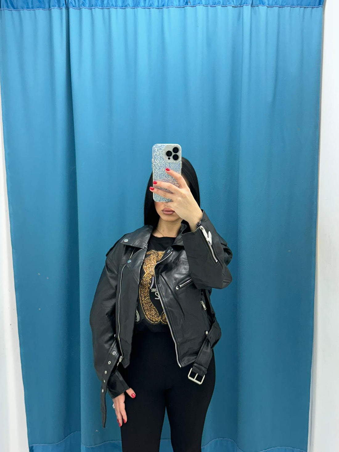 Giacca Biker nero 7073