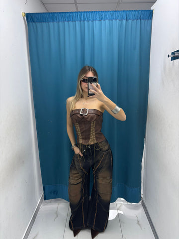 Jeans “Cognac Knee Patch” 93068