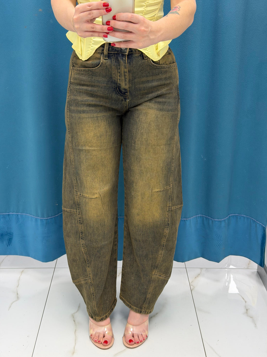 Jeans"Barrel Acid-Wash"-3056