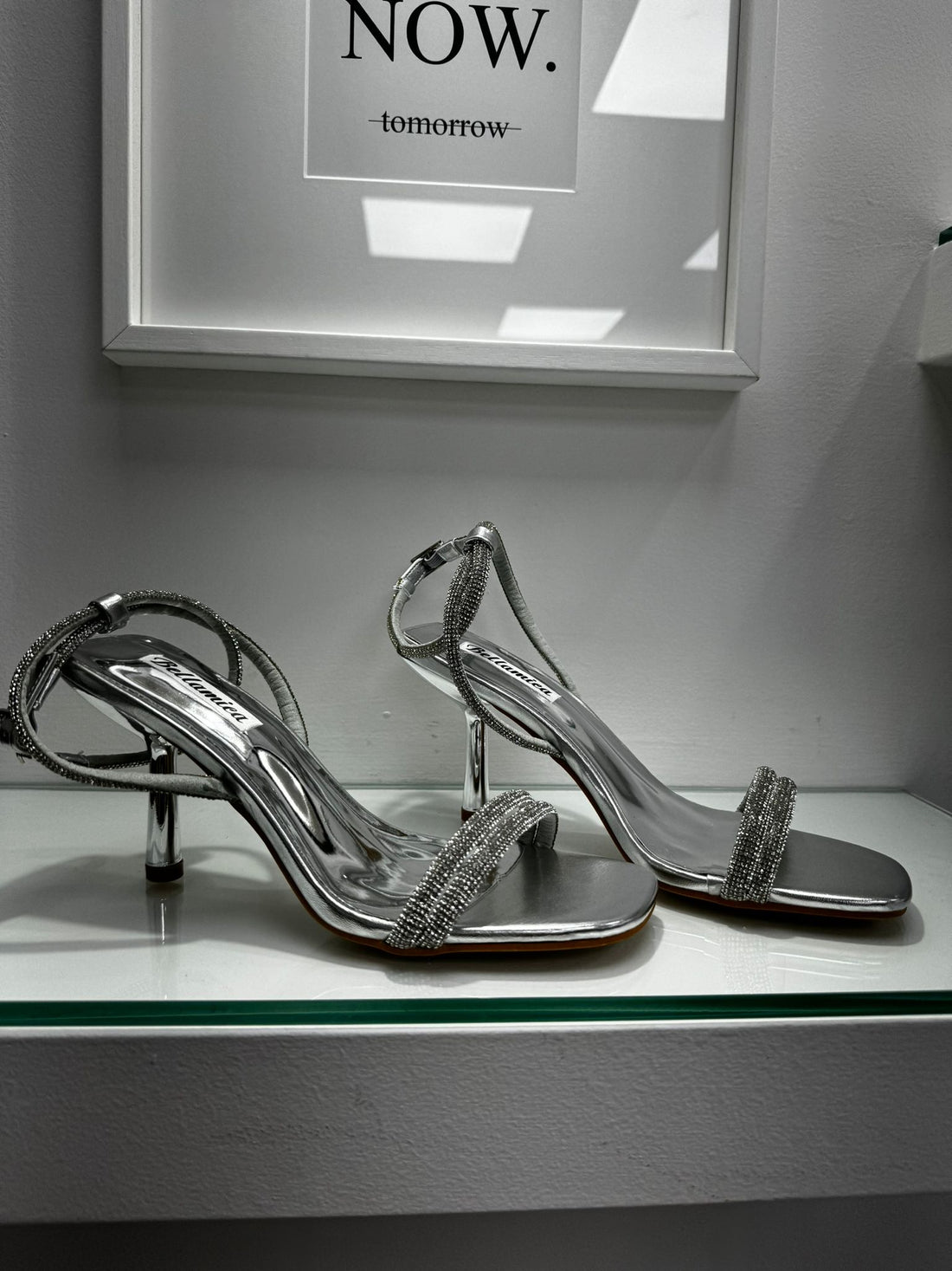 Sandali argento con strass 2552