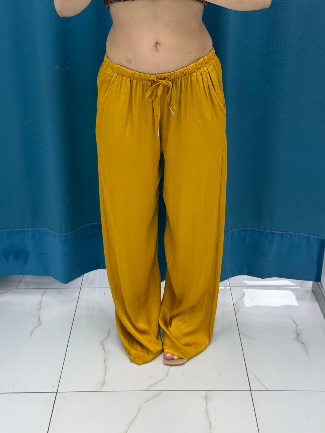 Pantalone palazzo satin 24205