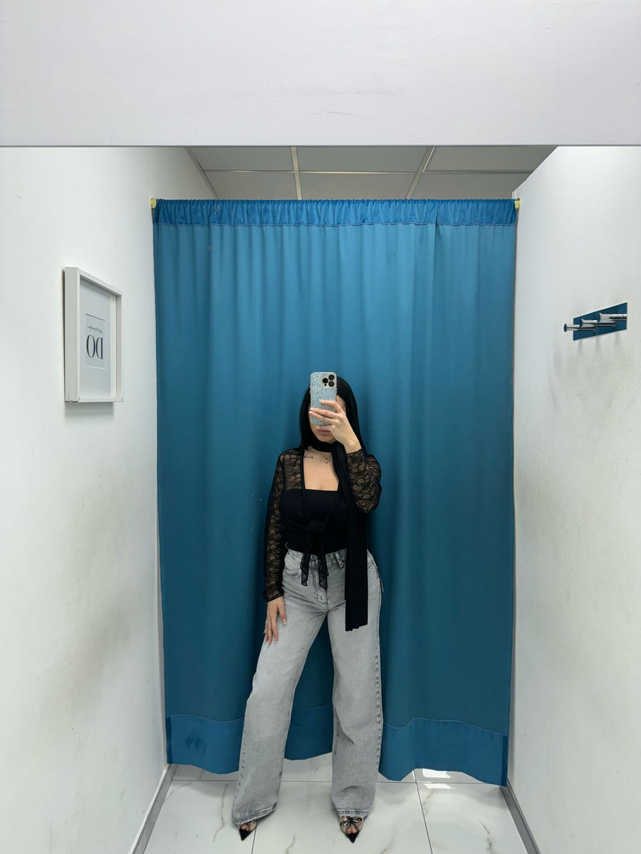 Jeans grigio palazzo 80006