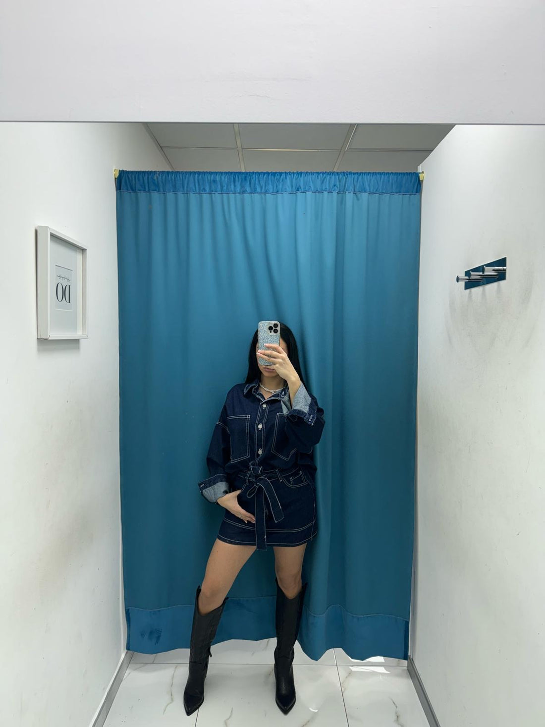 Coordinato camicia e gonna denim