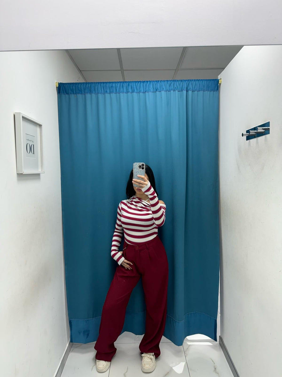 Pantalone a palazzo bordeaux 13127