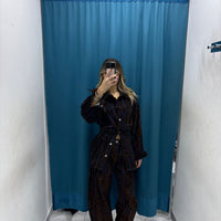 Mocha Velvet Pants - 6638