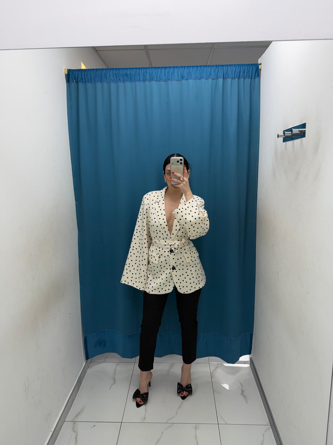 Giacca Pois con cintura 38710