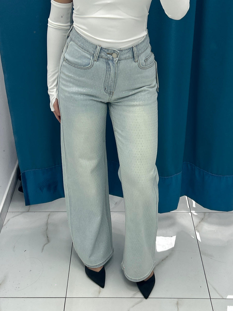 Jeans wide leg brillantini 102