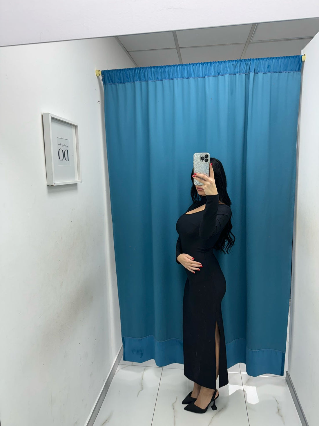 Vestito lungo con spacco 16217