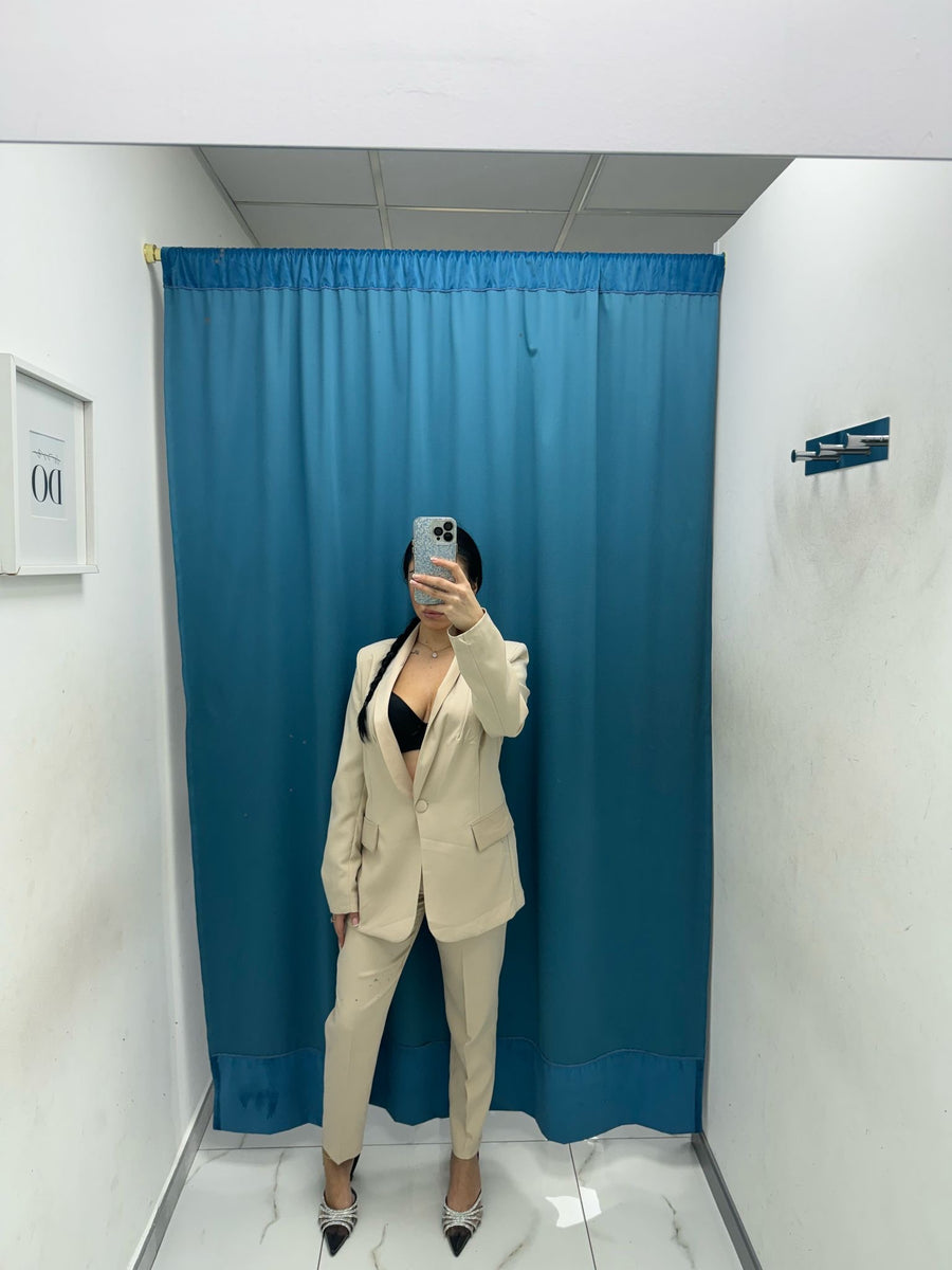 Tailleur giacca e pantalone beige 85613
