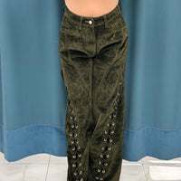 VERDÉLIA-Jeans in Velluto con Lacci-6633