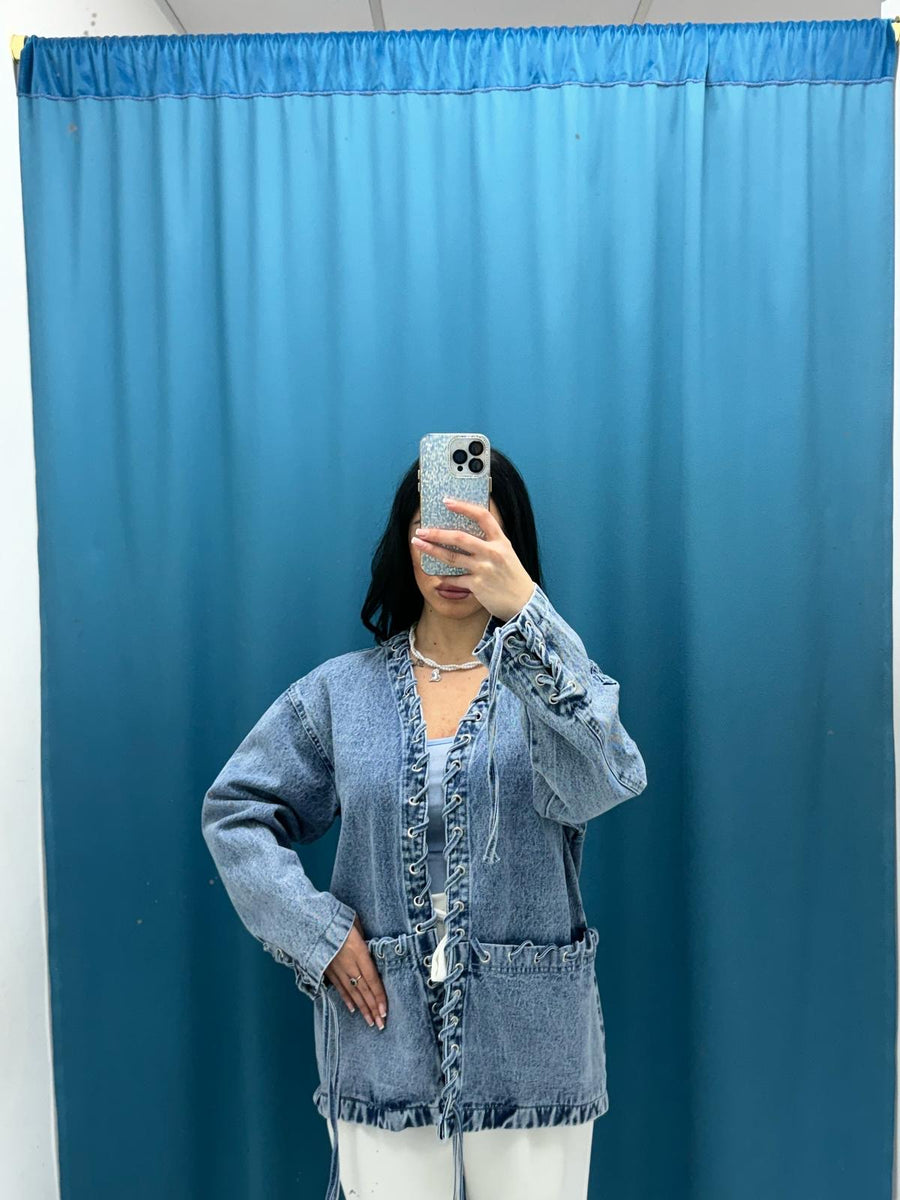 Giacca in denim con lacci 611