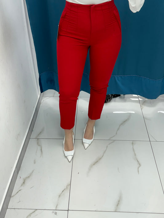 Pantalone slim fit rosso 8870