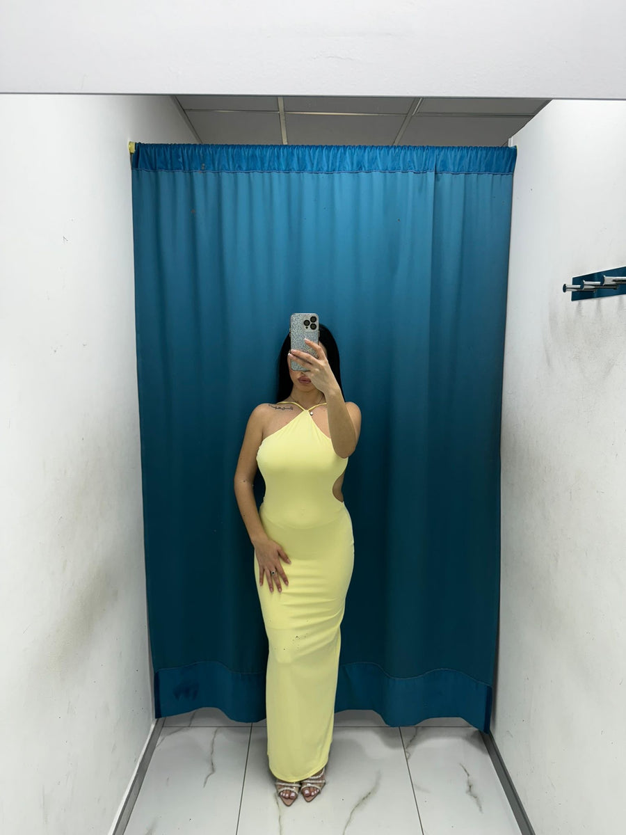 Vestito lungo con scollo sul retro 13659