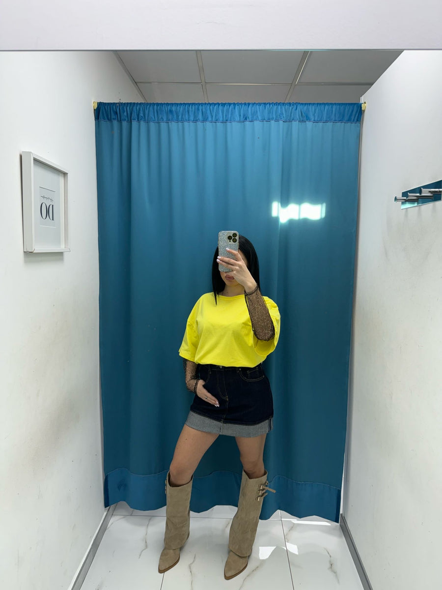 Gonna denim risvolto 1327