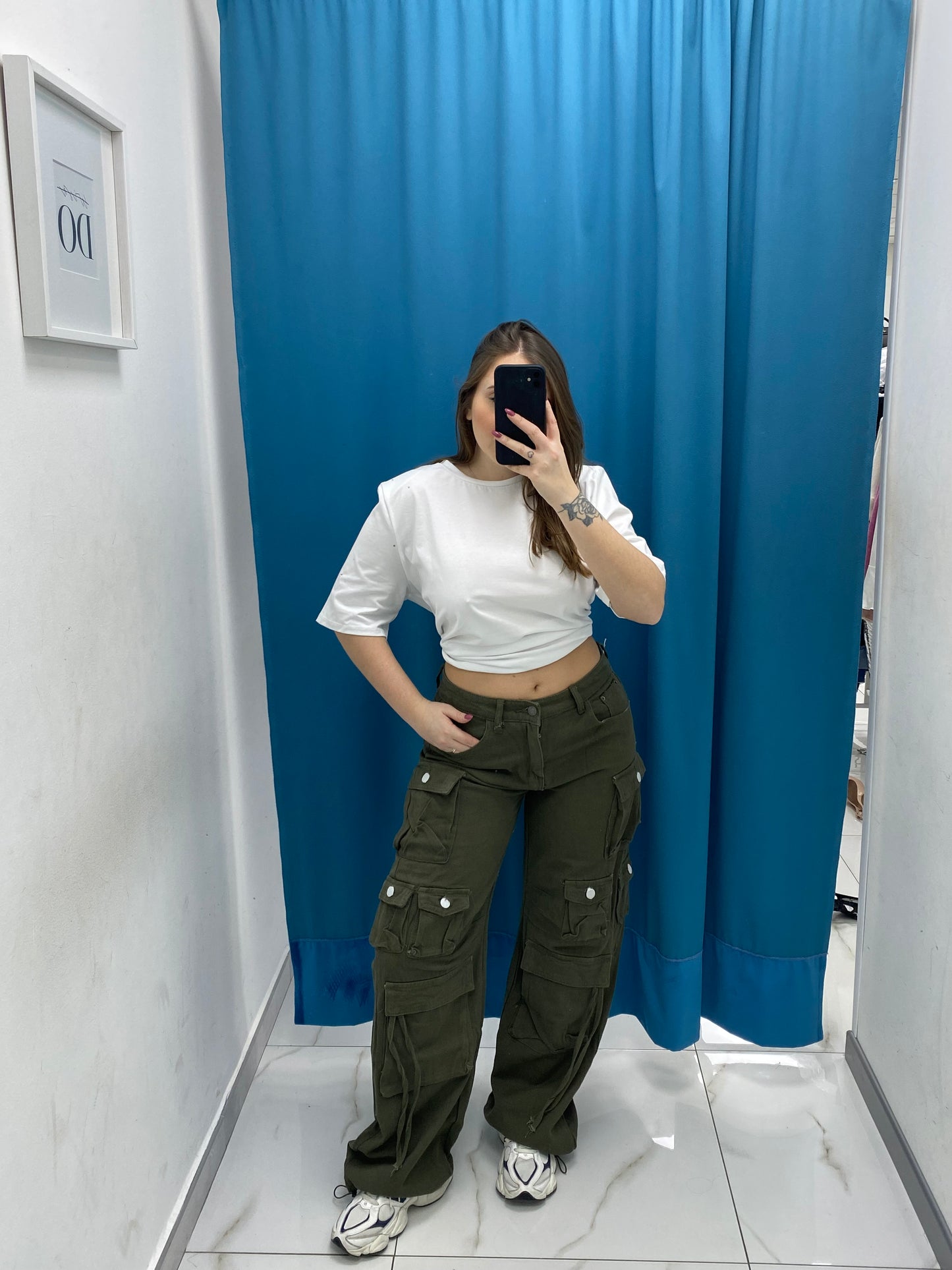 Jeans cargo verde 669