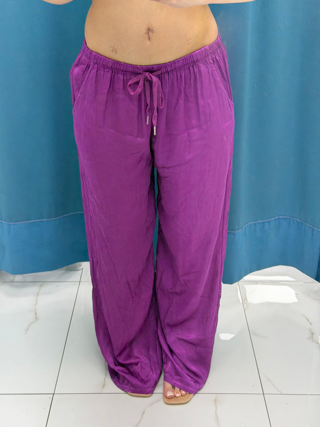 Pantalone palazzo satin 24205