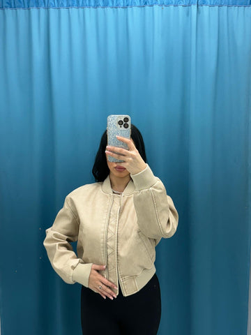 Giacca ecopelle beige 248505