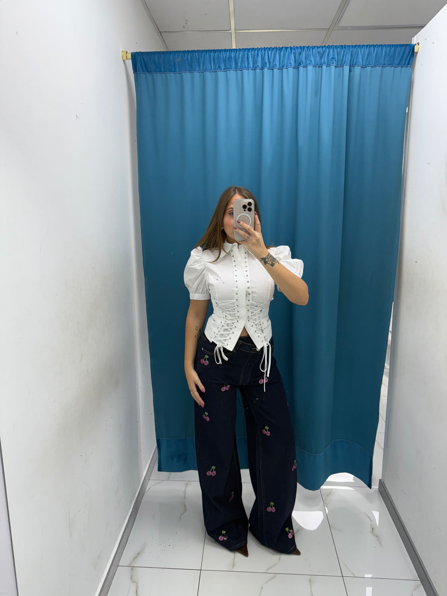 Camicia laced up 39412