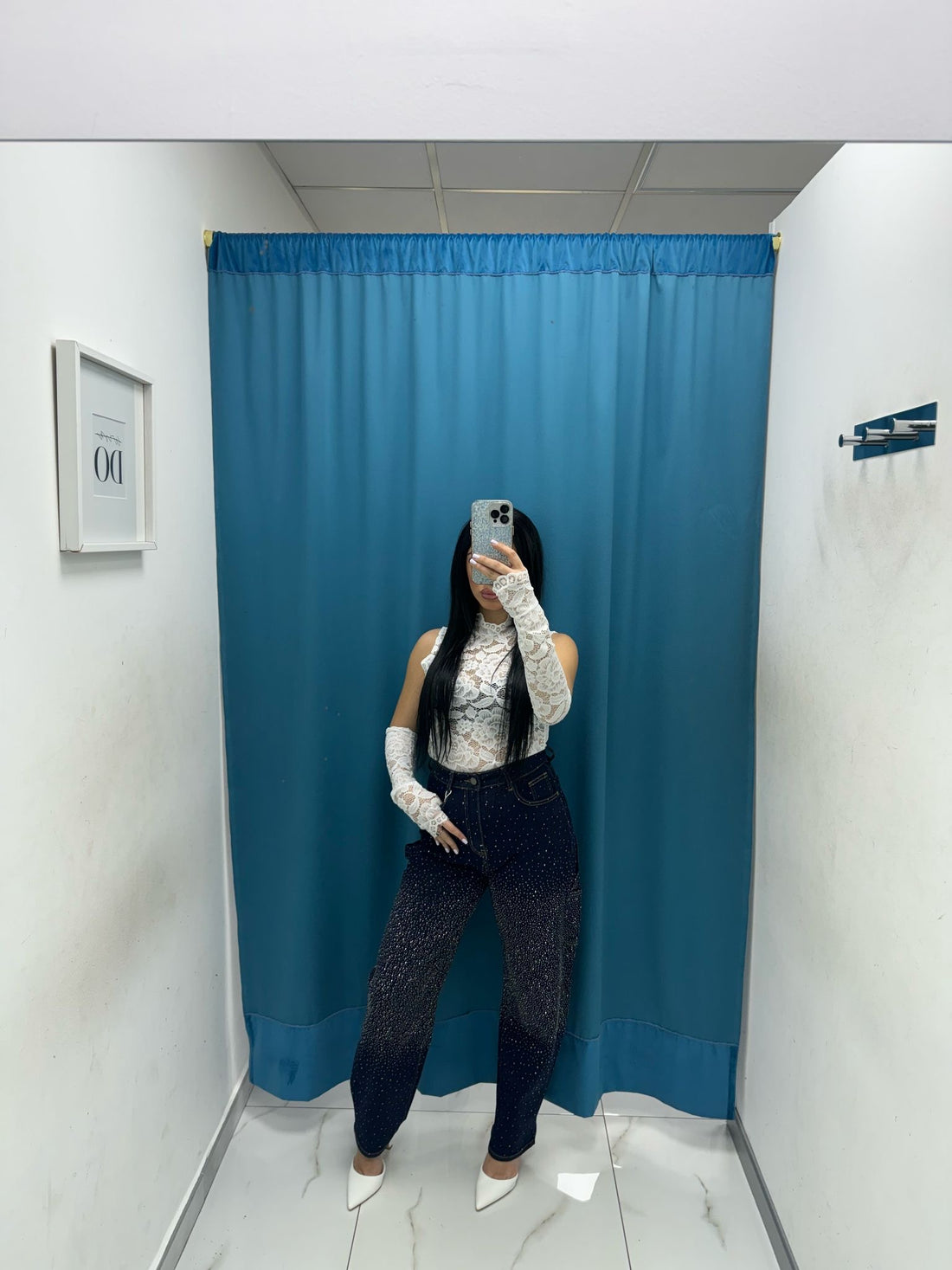 Body in pizzo con manicotti 6360
