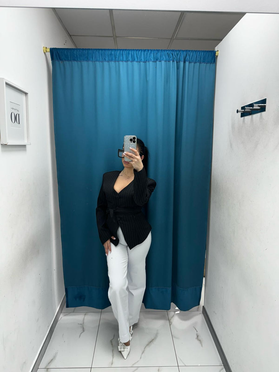 Jeans bianco wide leg 33813