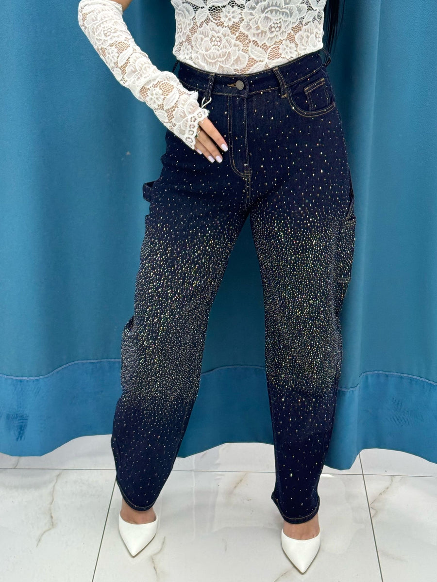 Jeans balloon con brillantini 1279