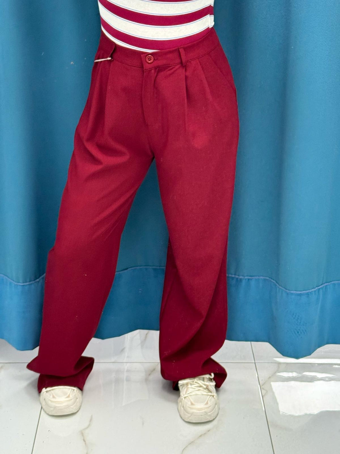 Pantalone a palazzo bordeaux 13127