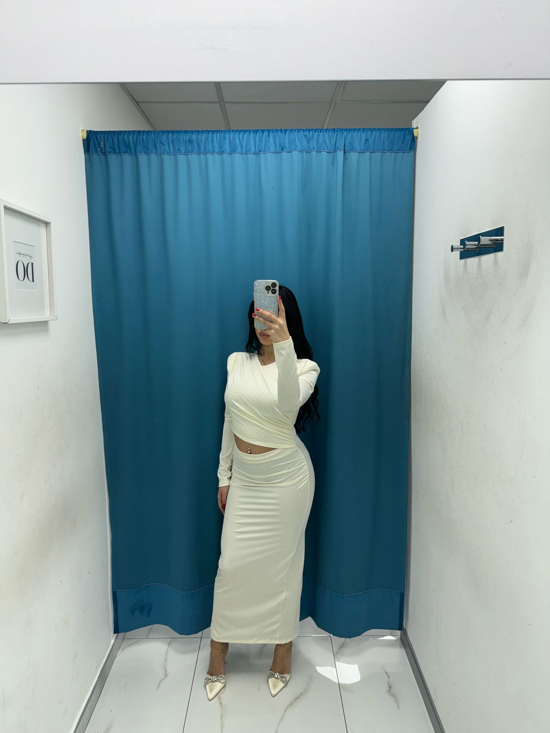 Vestito longuette con brillantini 35979
