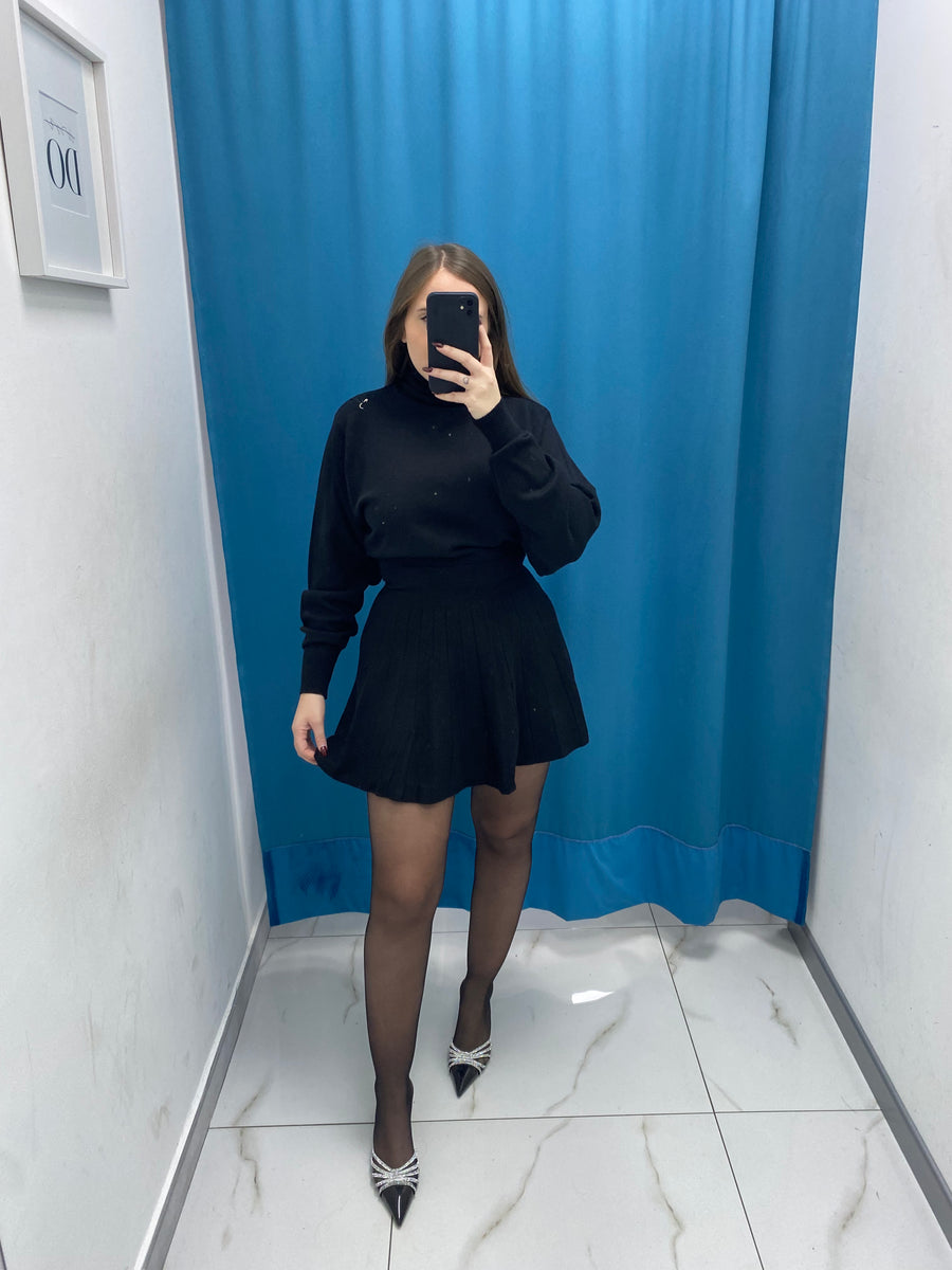 Gonna plissettata in lana 8040