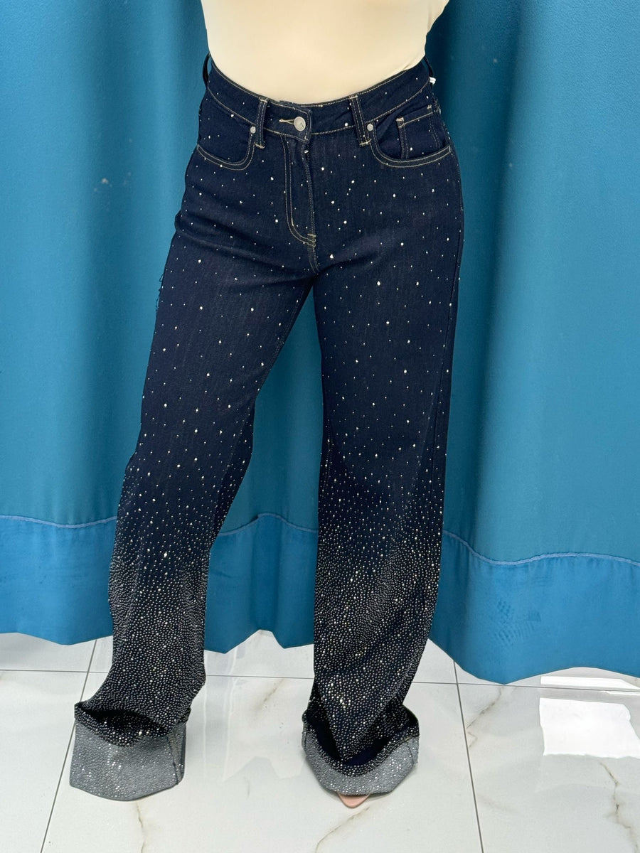 Jeans brillantini con risvolto 1315