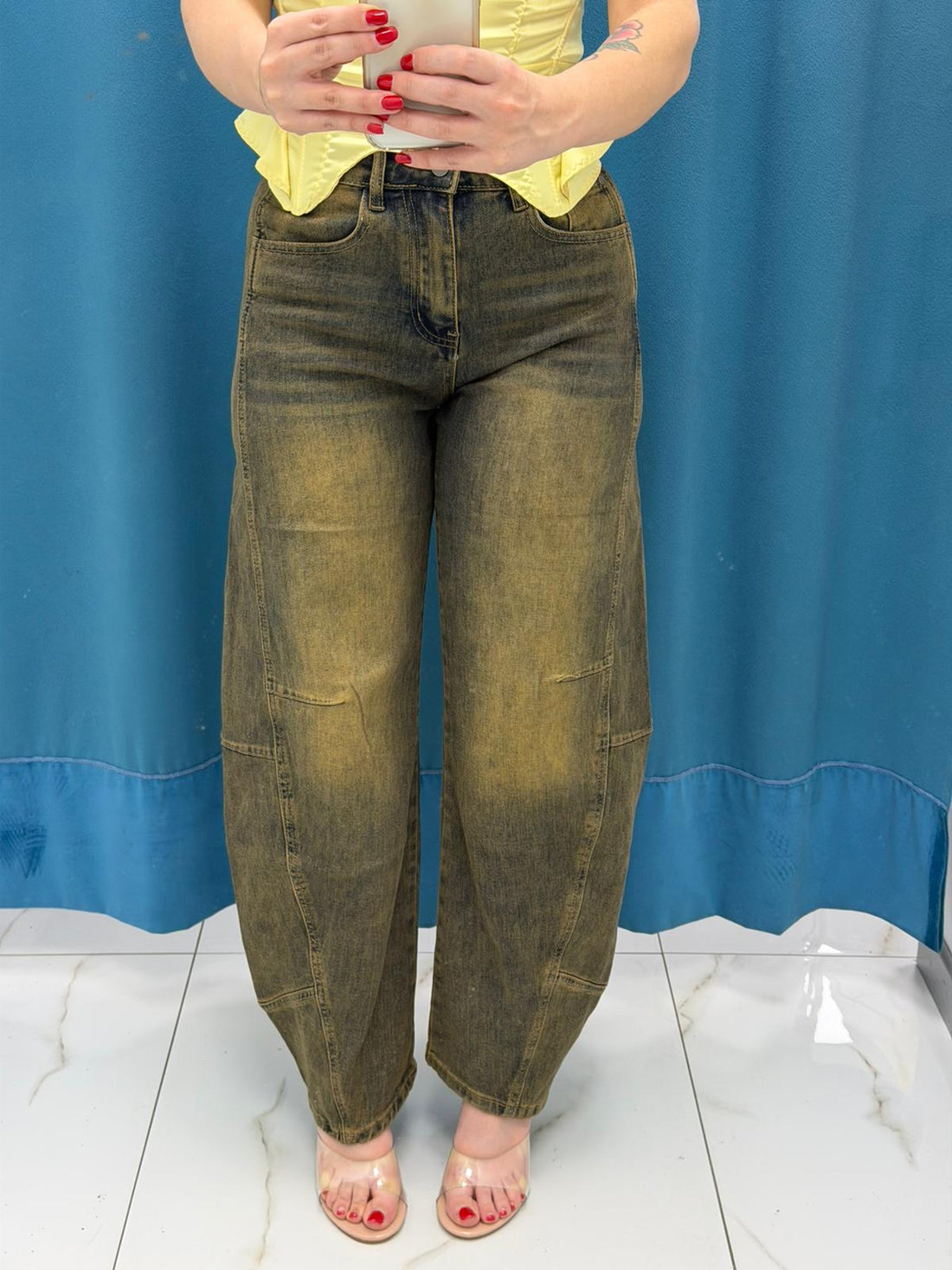 Jeans"Barrel Acid-Wash"-3056