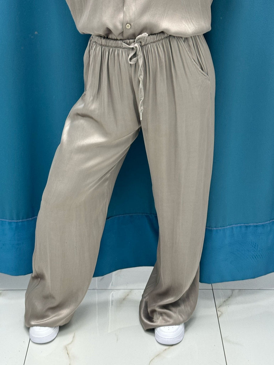 Pantalone palazzo satin 24205