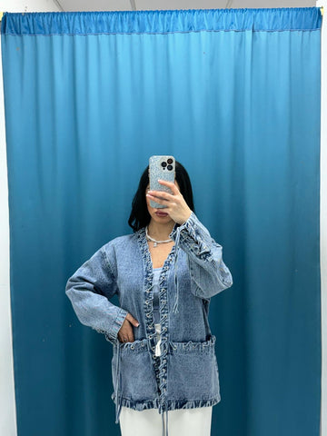 Giacca in denim con lacci 611