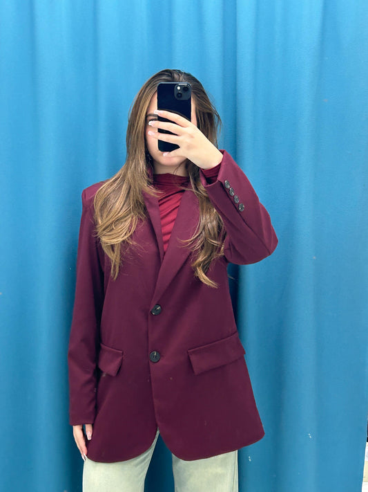 Blazer strutturato bordeaux 1114