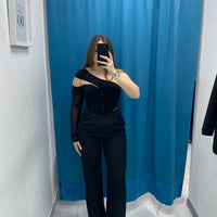 Tailleur giacca e pantalone nero 85613