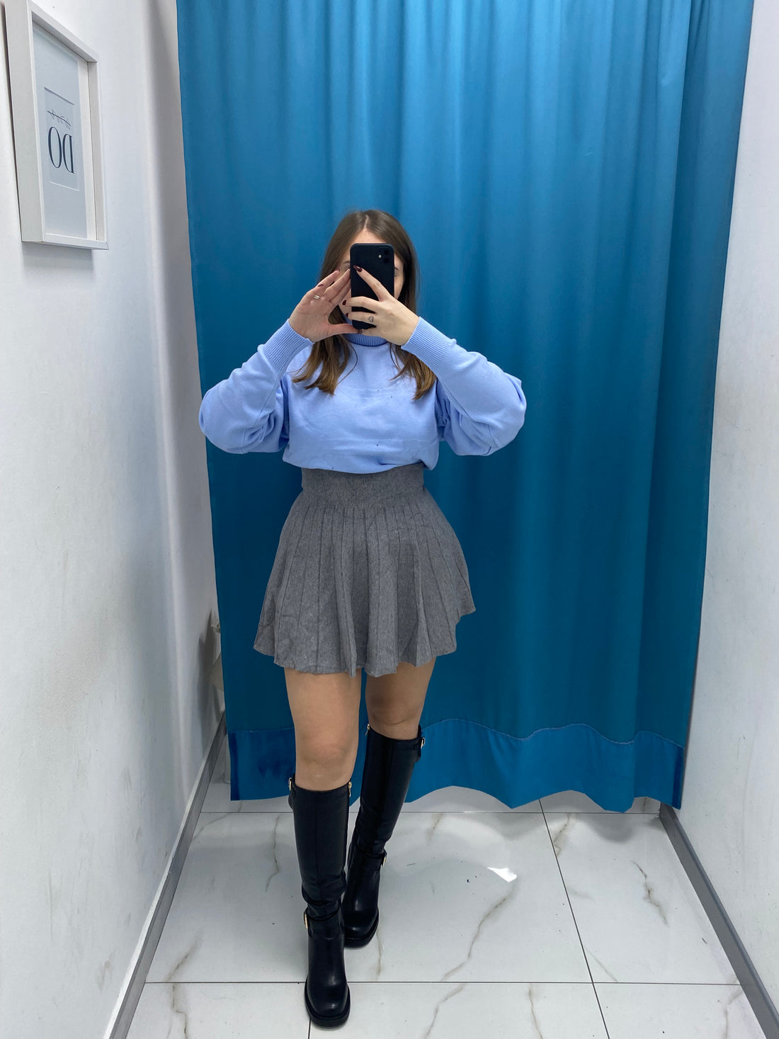 Gonna plissettata in lana 8040