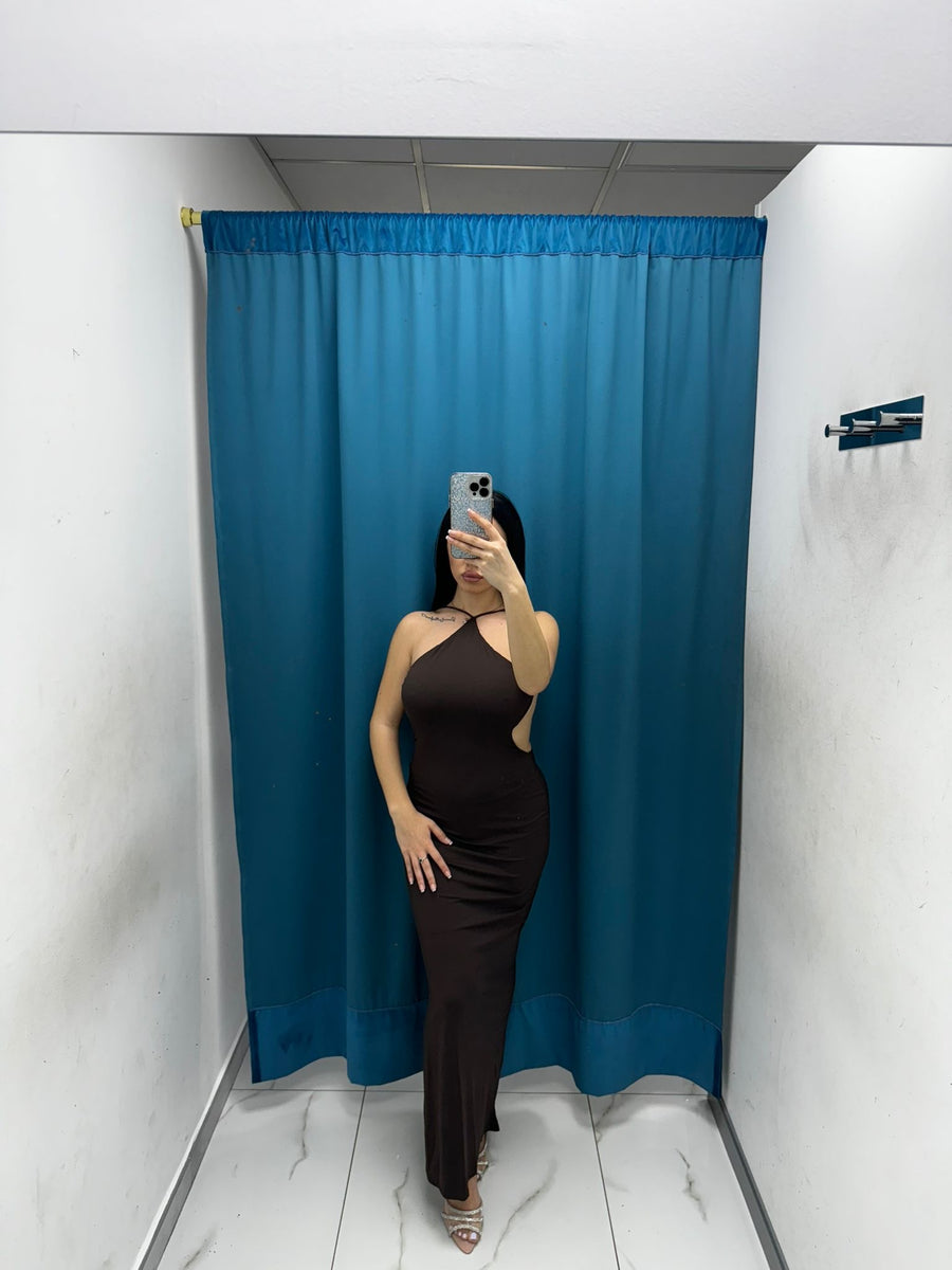 Vestito lungo con scollo sul retro 13659