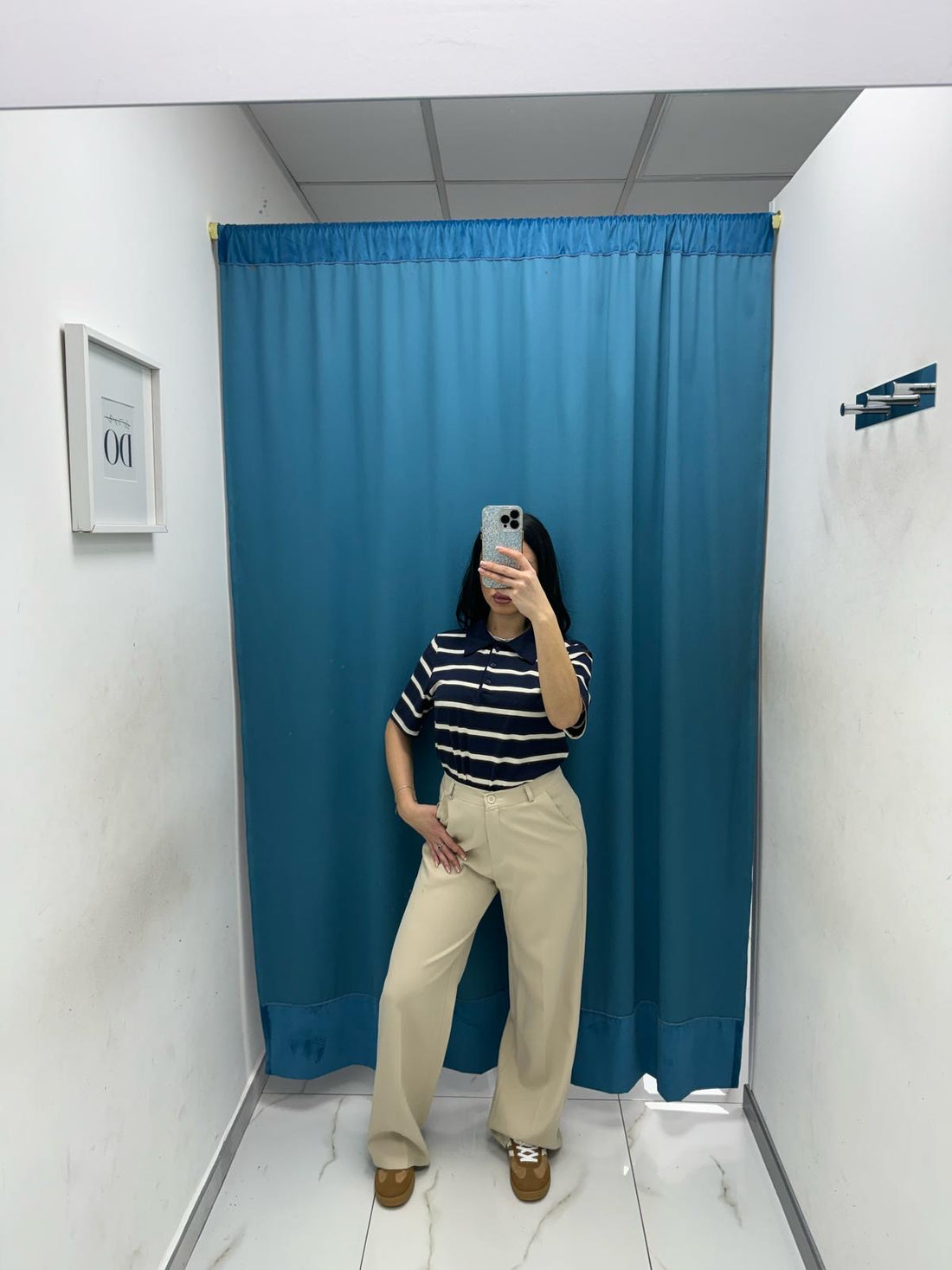 Pantalone wide leg beige 11938
