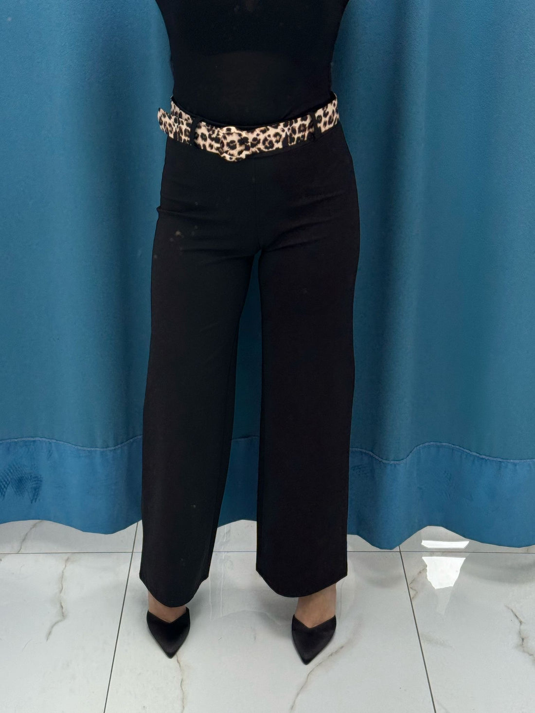 Pantalone a palazzo con cintura 5386